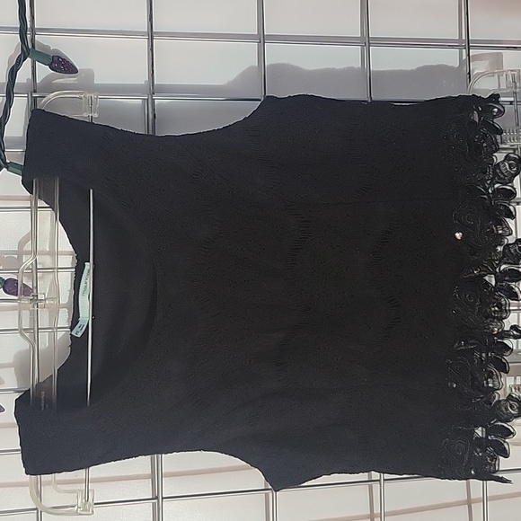 Maurices Women's Laced 2 Piece Mini Skirt and Top Set Size 9/10 Black - Picture 2 of 9